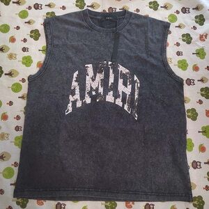 Amiri Sleeveless Washed Black Vest